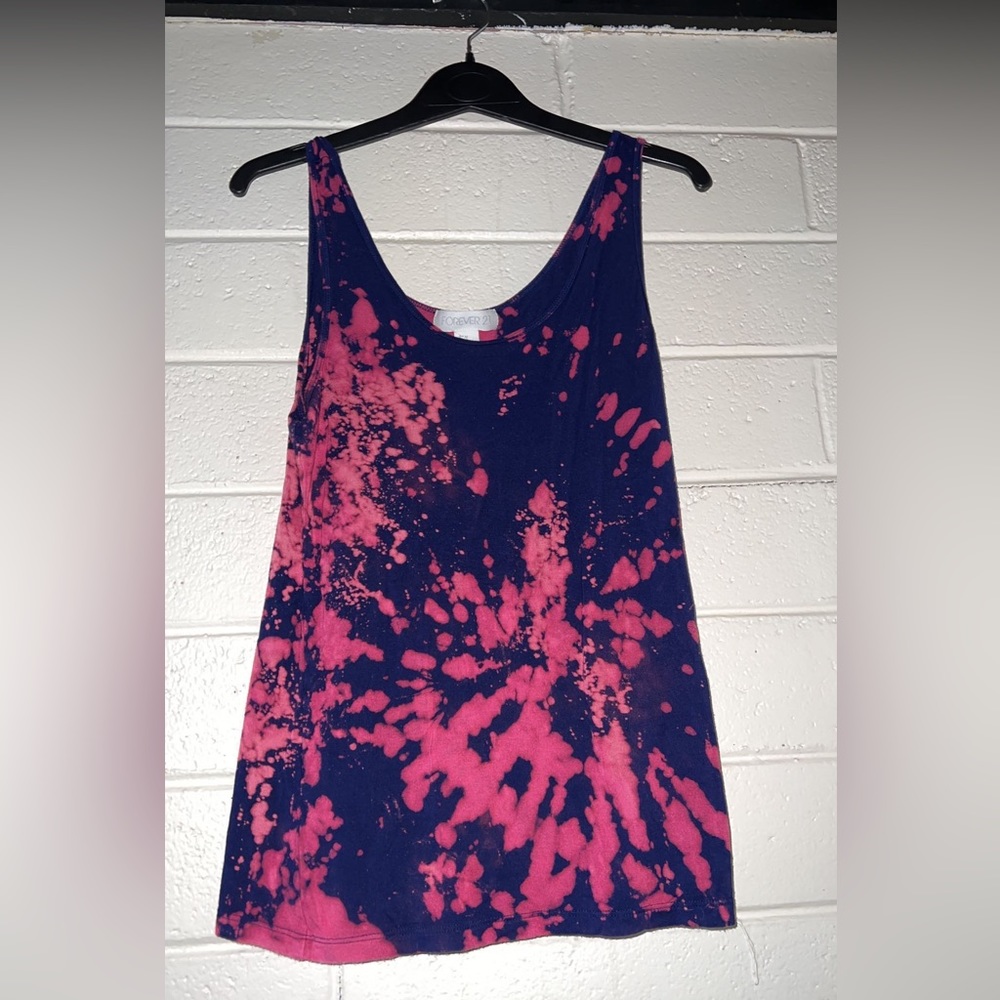 bleach dyed navy Forever 21 tank